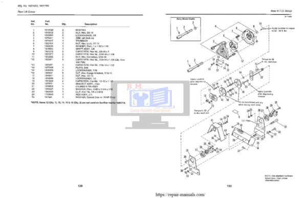 Agco 1900 Series Parts Manual