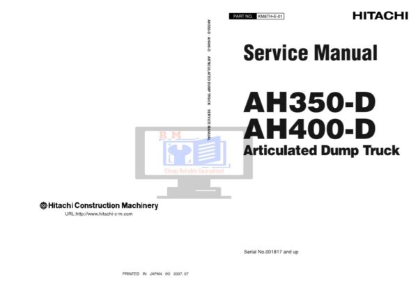 Hitachi AH400D Articulated Dump Workshop Manual