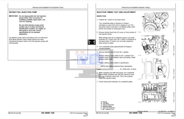 Hitachi EX110-5 Excavator Service Manual