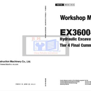 Hitachi EX3600-7B Mining Excavators & Shovel Tier 4 Workshop Manual