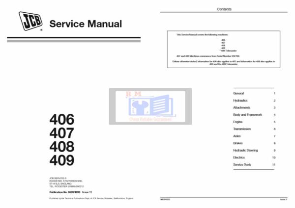 JCB 406 Wheel Loader Service Manual