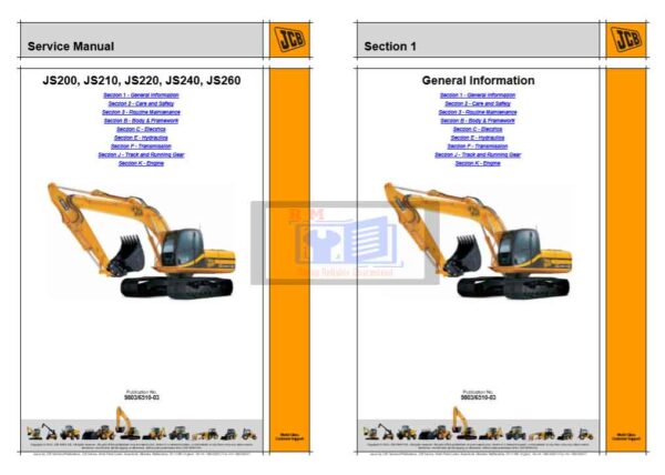 JCB Excavator JS200 Service Manual