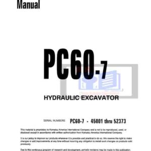 Komatsu PC60-7 Excavator Workshop Manual
