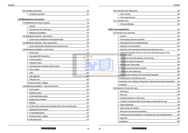 Liebherr Crane LTM 1100-5.2 Repair Manual