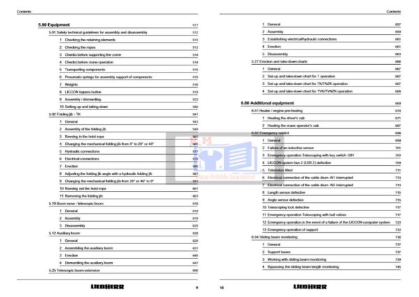 Liebherr Crane LTM 1100-5.2 Shop Manual