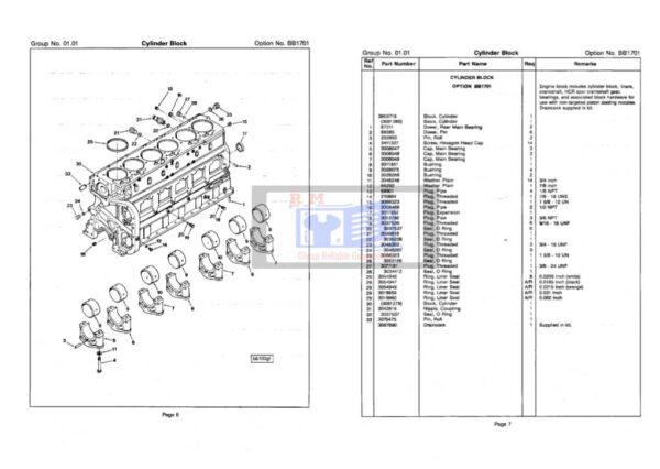 Cummins N14 Engine Parts Manual