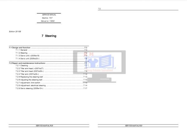 Nissan Forklift PLP Workshop Manual