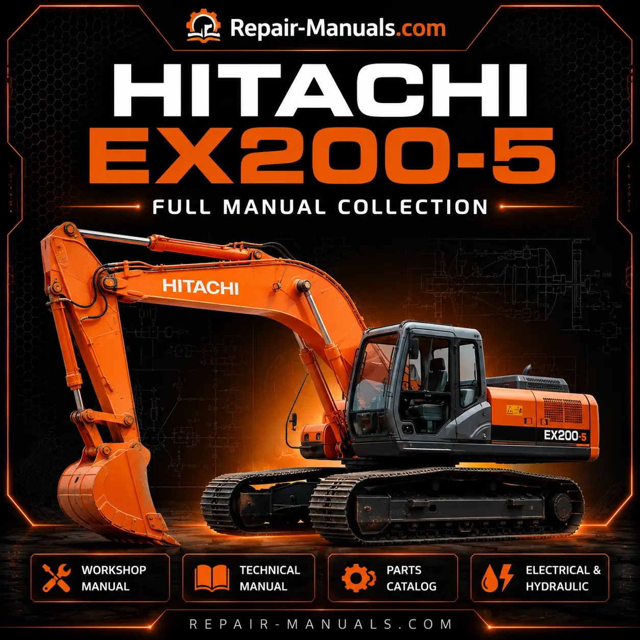 Hitachi EX200-5 Excavator Full Set of Manuals PDF Download Workshop Technical Parts Catalog