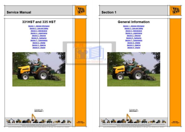 Jcb Tractor 331HST Service Manual