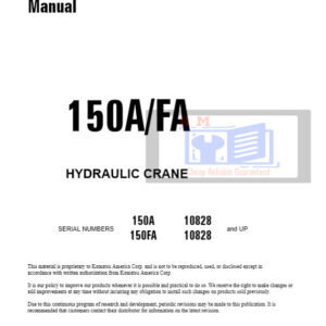 Komatsu 150A 150FA Crane Workshop Manual