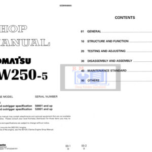 Komatsu LW250-5 Crane Workshop Manual