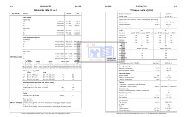 New Holland DC180.B Dozer Service Manual