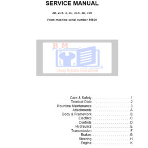 JCB 2D 2DS 3 3C 3CS 3D 700 Backhoe Loader Service Repair Manual