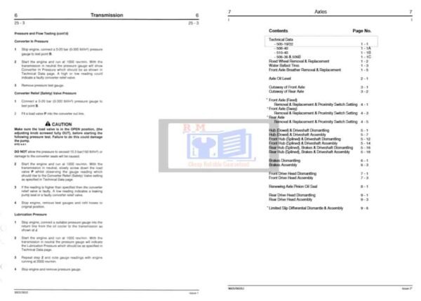 JCB 500 Loader service manual