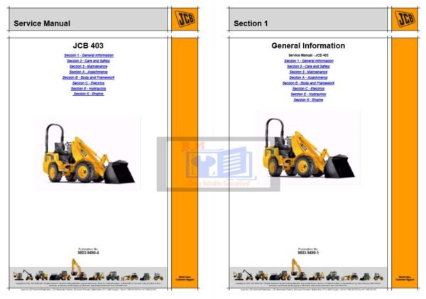 JCB 403 Loader Service Repair Manual - Image 2