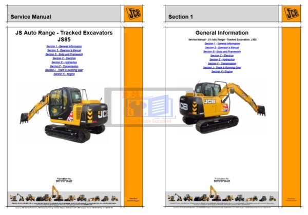 JCB JS85 Auto Range Excavator Service Repair Manual - Image 2