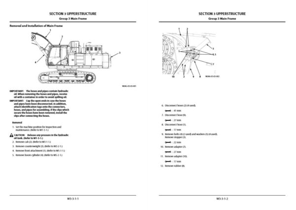 Hitachi ZX470-6, ZX490-6, ZX530-6 Series Workshop Manual and Diagrams - Image 7