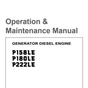 Daewoo P158, P180, P222 LE Generator Diesel Engines Manual