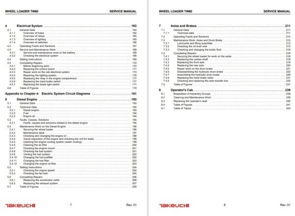 Takeuchi TW60 Wheel Loader Service Repair Manual - Image 4