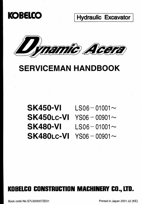 Kobelco Dynamic Acera SK450-VI Service Handbook