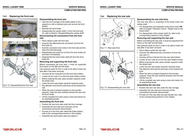 Takeuchi TW60 Wheel Loader Service Repair Manual - Image 7