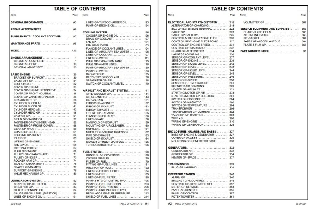 Caterpillar C9 Marine Generator Parts Manual