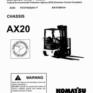 Komatsu AX20 Forklift Service Repair Manual