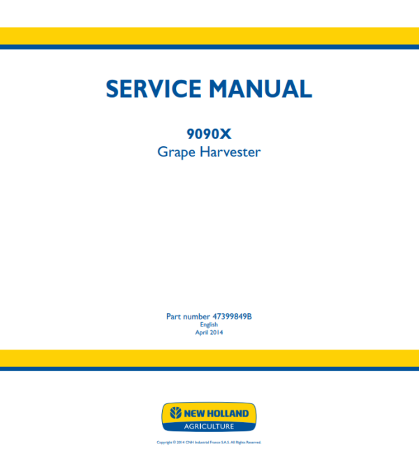 New Holland 9090X Grape Harvester Service Manual - Image 2