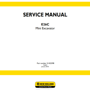 New Holland E26C Mini Excavator Service Manual