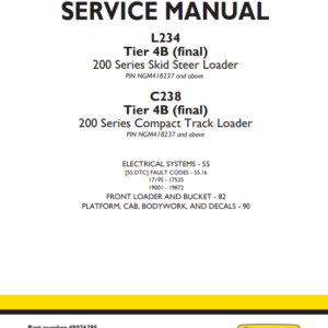 New Holland 200 Series L234 , C238 Loader Service Manual