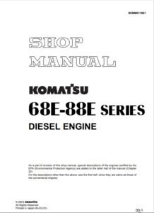 Komatsu 3D68E-3 To 3D88E-3 Engine Series Workshop Manual