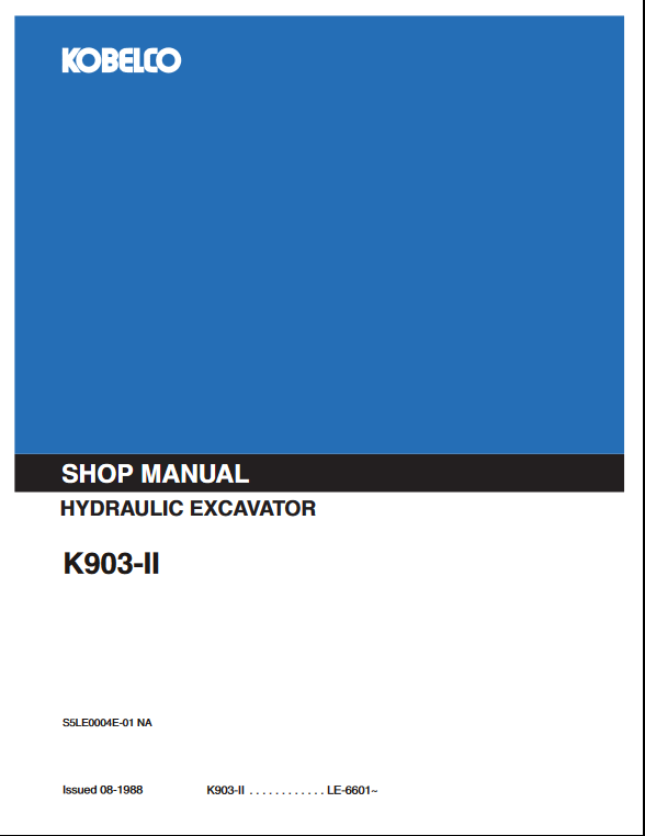 Kobelco K903-II Excavator Workshop Repair Manual