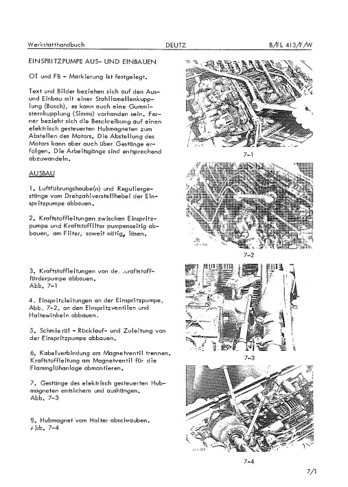 Deuts B/FL 413/f/W Engine Workshop Repair Manual