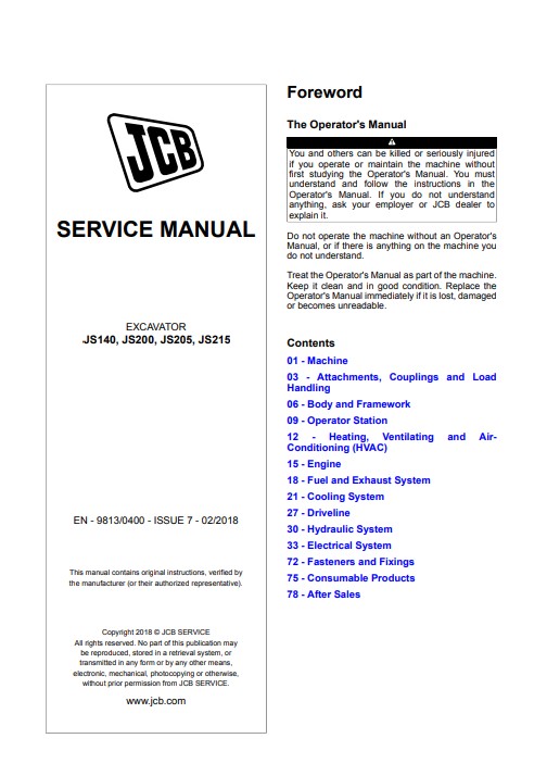 jcb js140 pdf