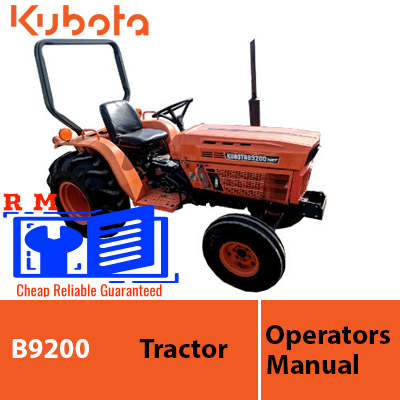 Kubota B9200 Tractor Operators Manual