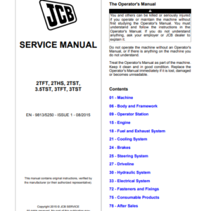 JCB 2TFT, 2THS, 2TST, 3.5TST, 3TFT, 3TST Service Repair Manual