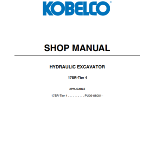 Kobelco 17SR-Tier 4 Excavator Workshop Repair Manual
