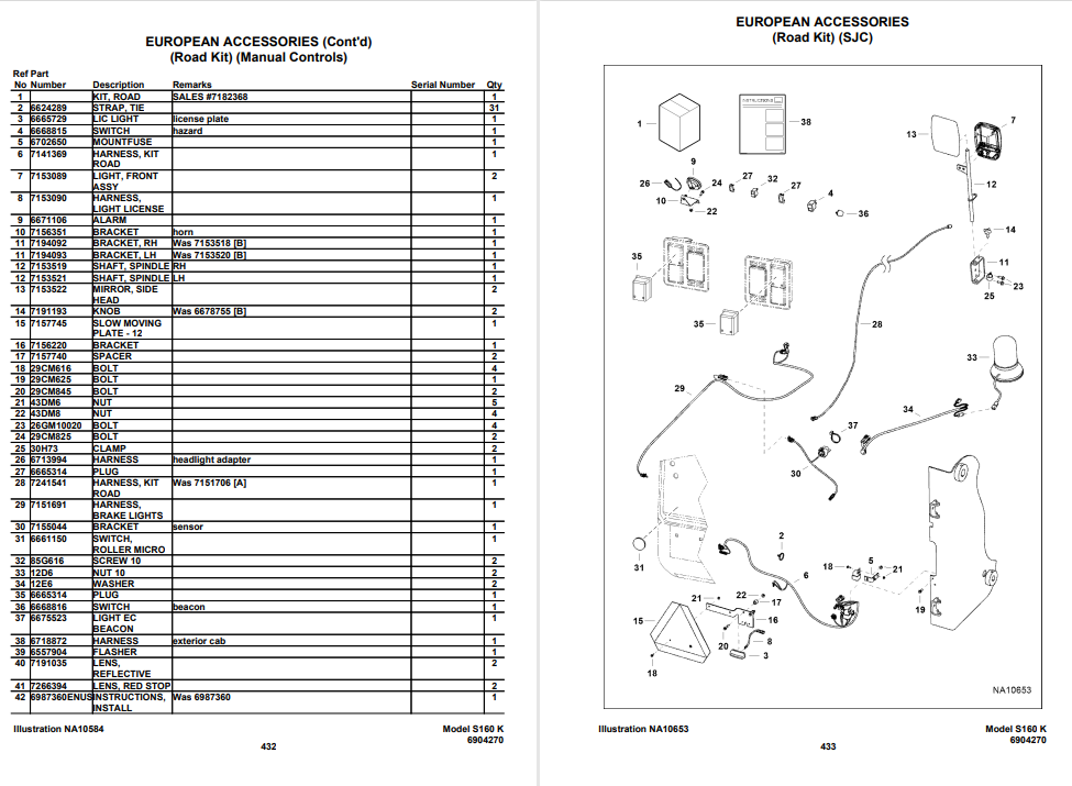 Bobcat S160 Skid Steer Loader Parts Manual