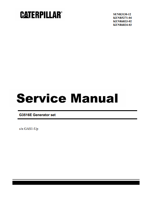 Caterpillar G3516E Generator Set Service Repair Manual