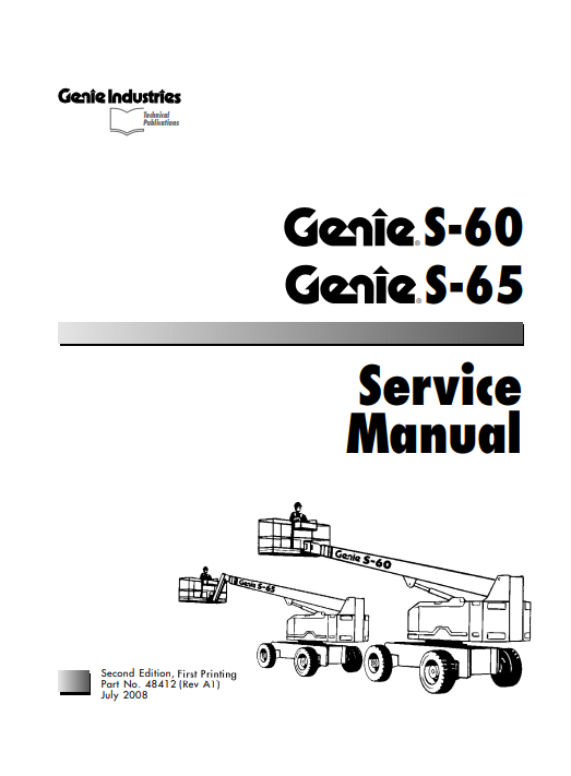 Genie S-60, S-65 Articulating Boom Lift Service Repair Manual