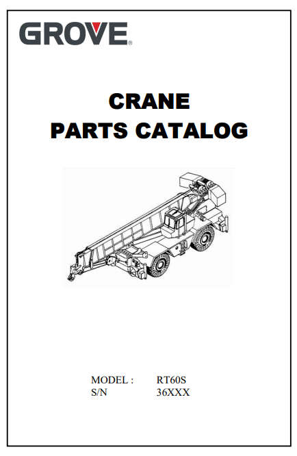 Grove RT60S Crane Parts Manual