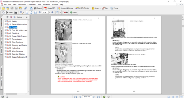 John Deere 7600, 7700, 7800 Tractor Technical Repair Manual - Image 4