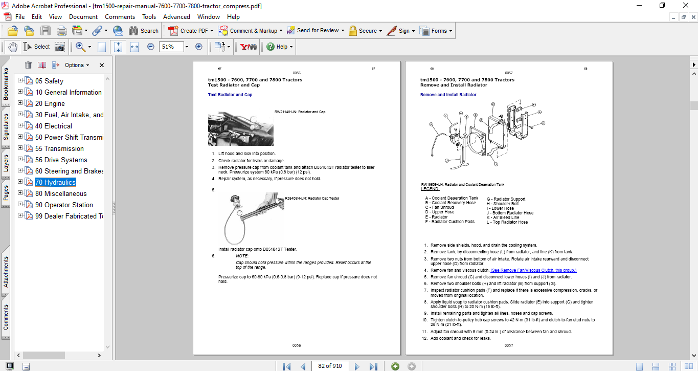 John Deere 7600, 7700, 7800 Tractor Technical Repair Manual