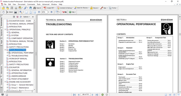 Fiat Kobelco EX255-EX285 Tier2 Excavator Service Repair Manual - Image 4