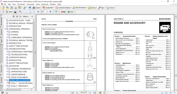 Fiat Kobelco EX255-EX285 Tier2 Excavator Service Repair Manual - Image 5