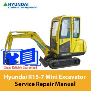 Service Repair Manual for Hyundai R15-7 Mini Excavator, showcasing detailed diagrams and maintenance instructions