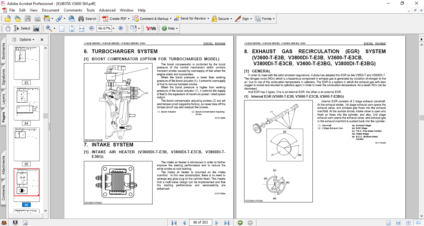 Kubota Engine V3-E3B, V3-E3CG, V3-E3BG Series Workshop Repair Manual