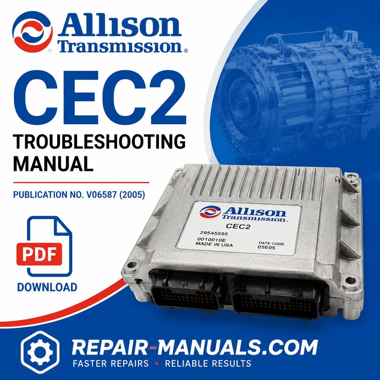 Allison Transmission CEC2 Troubleshooting Manual PDF V06587 2005 ECU Diagnostics Guide