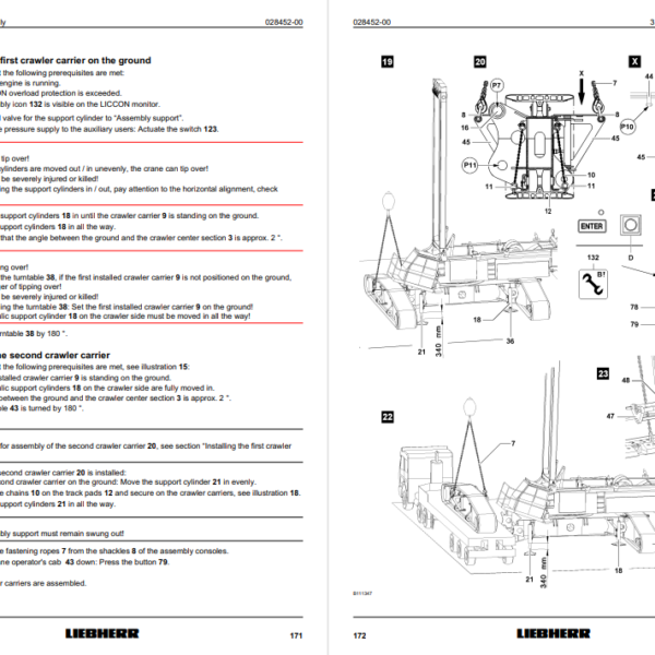 Liebherr LR 1350-1 Crawler Crane Operating Instructions Manual