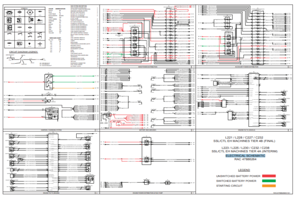 New Holland L221 , L228 , C227 , C232 ( SSL, CTL , EH ) MACHINES TIER 4B ELECTRICAL SCHEMATIC - Image 2